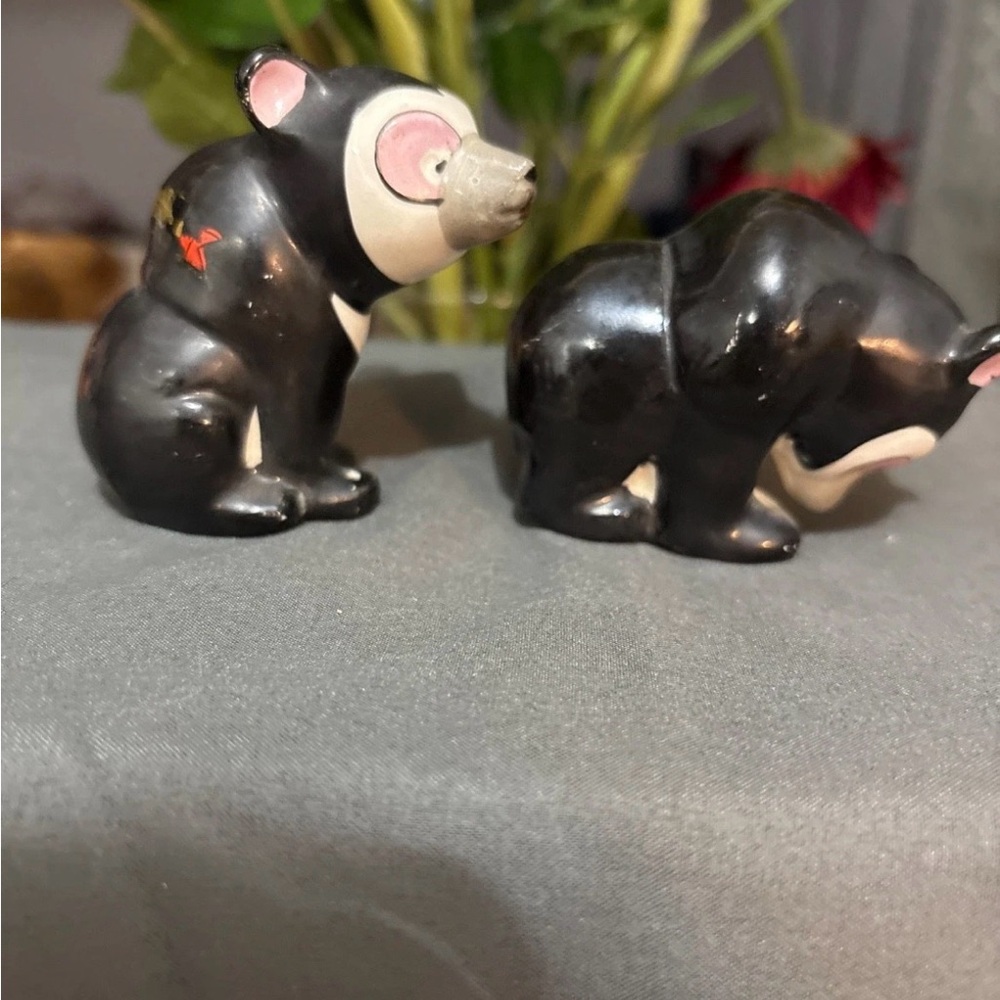 Vintage Asian Salt & Pepper Shaker Set Black Bears with made in Japan - Picture 3 of 5